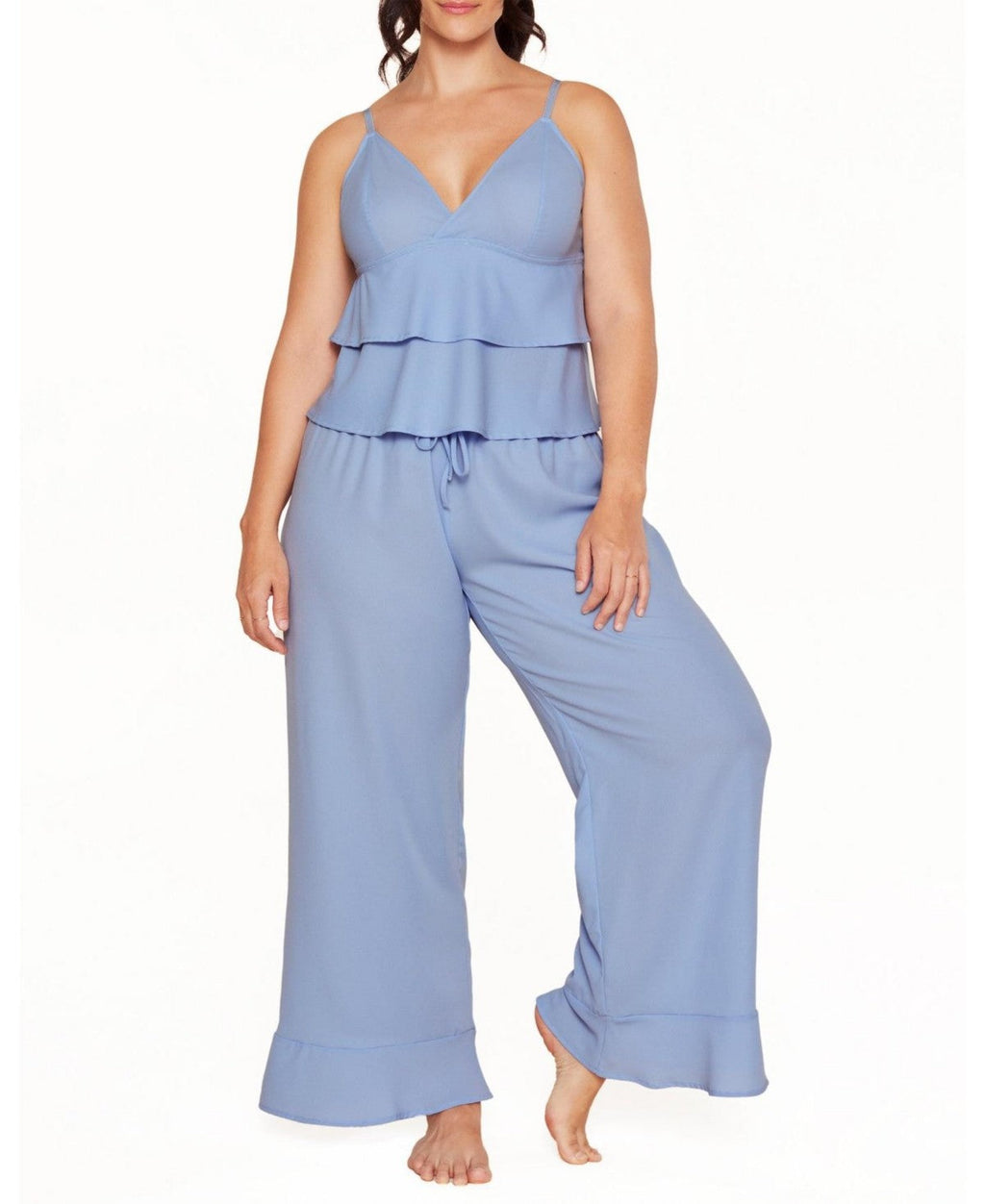 Adore Me Brigita Pajama Cami and Pants Set - 3X Blue