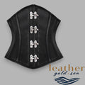 Black Leather Underbust Corset – Handcrafted Fit