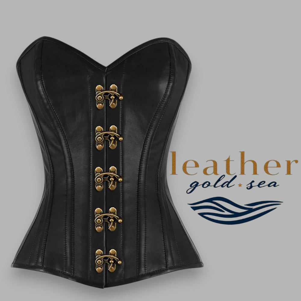 Corset – Overbust Corset | Black Leather Handmade