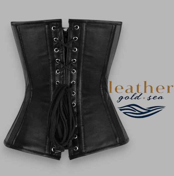 Corset – Overbust Corset | Black Leather Handmade