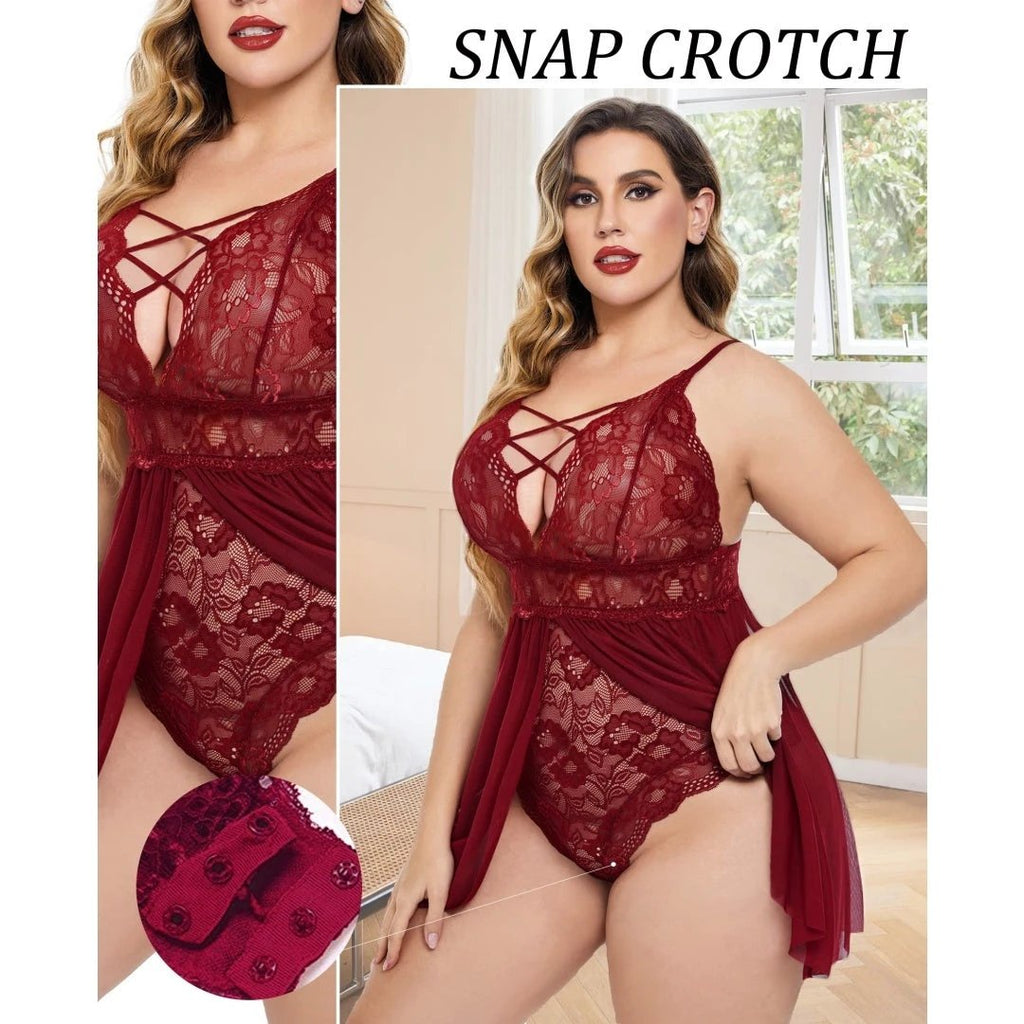 Babydoll Womens Snap Crotch Lingerie V NeckLace Nighty Sleepwear Womenswear Comfort BasicMinimalist Spaghetti Strap Lingerie For Women Nightgown