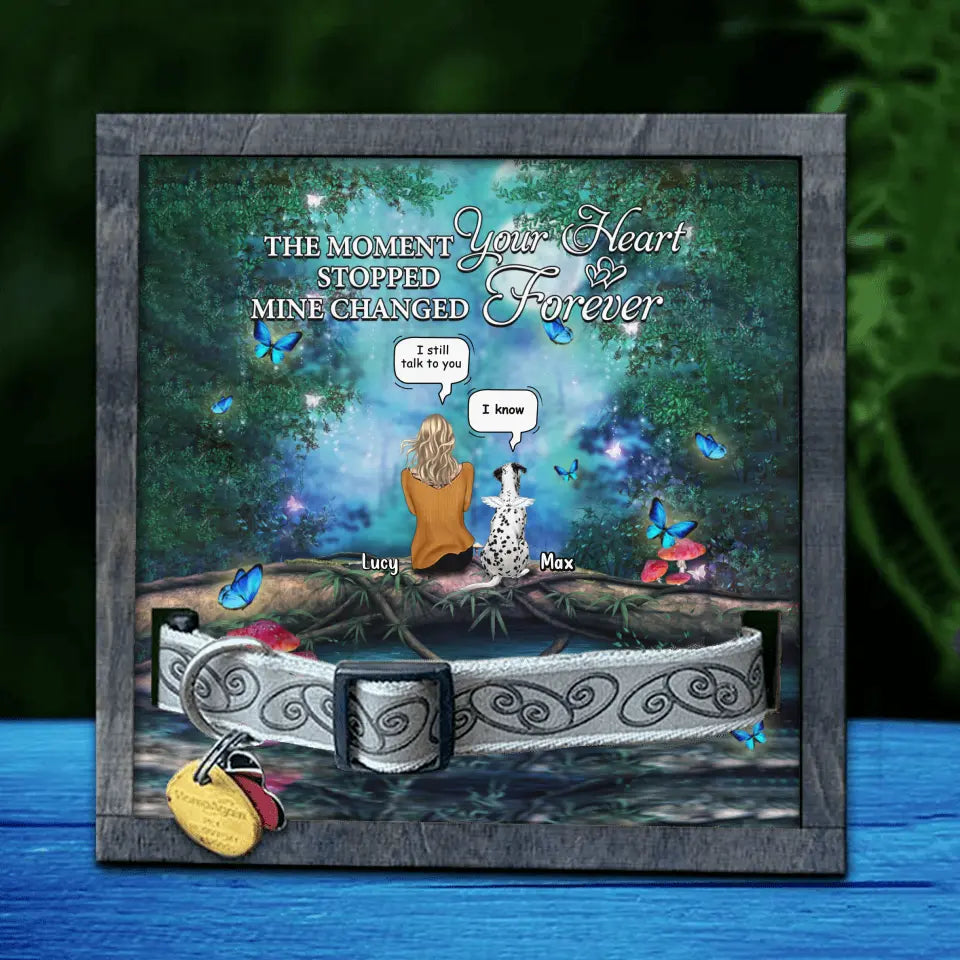 Personalized Memorial Pet Loss Frame - Adult/Couple With Up to 5 Pets - Memorial Gift Idea For Cat/Dog Lover - The Moment Your Heart Stopped Mine Changed Forever