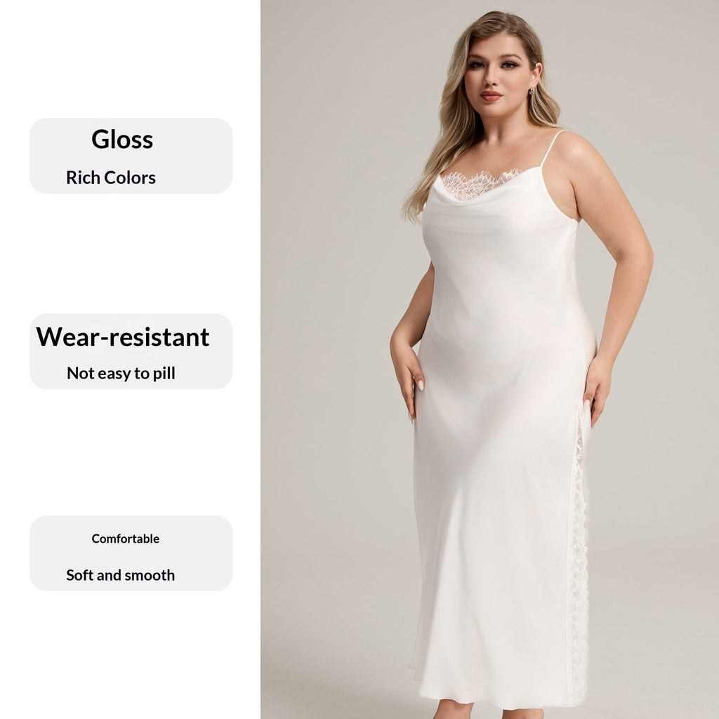 Satin Chiffon Camisole Lace Sleepwear Sexy Nightgown