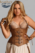 Handcrafted Leather Underbust Corset - Brown