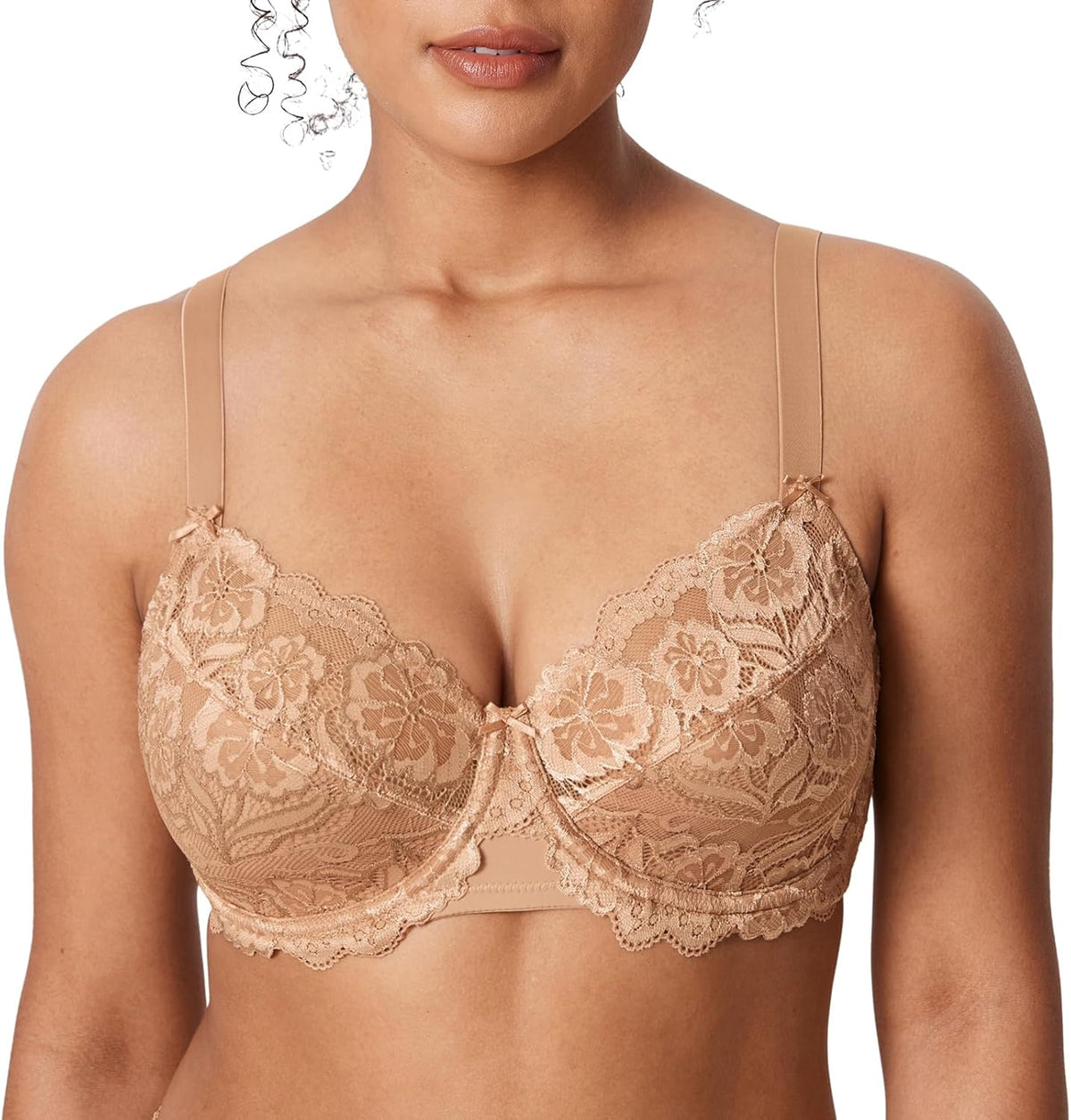 Full Coverage Bra - Lace Underwire Unlined Bra Up to J Cup