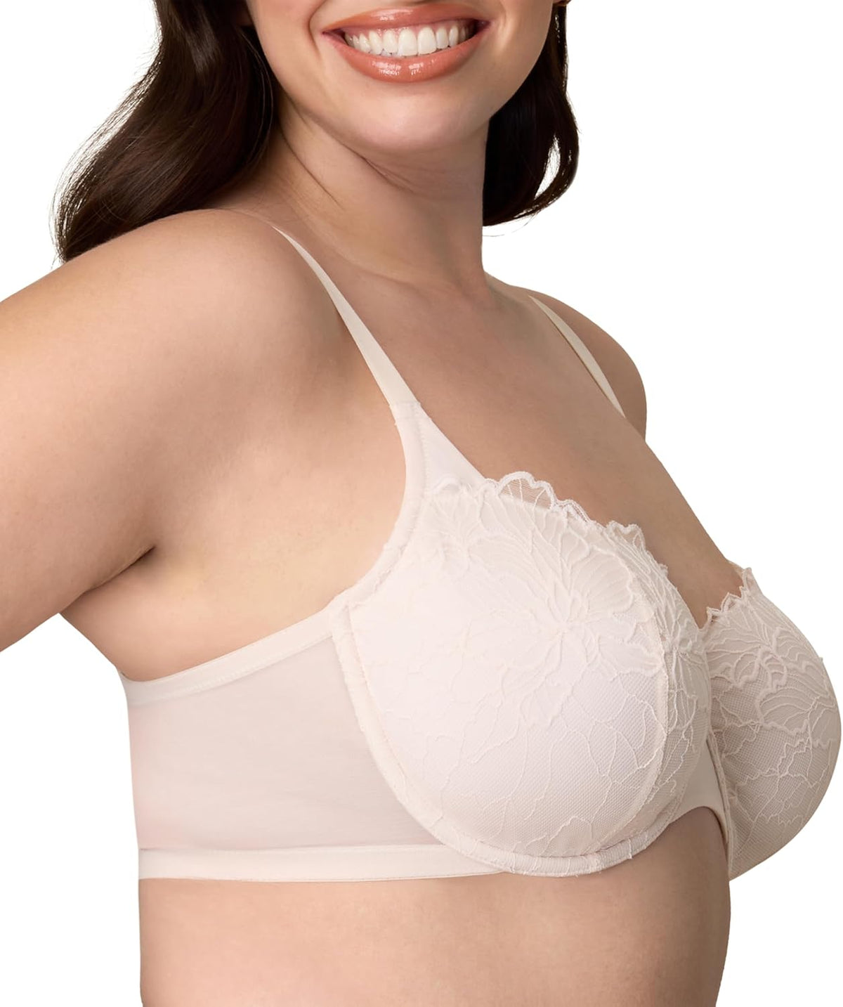 PLAYTEX Womens Balconette Underwire Bra, Bras Available, Full Coverage, Convertible Straps, Lace, 4800