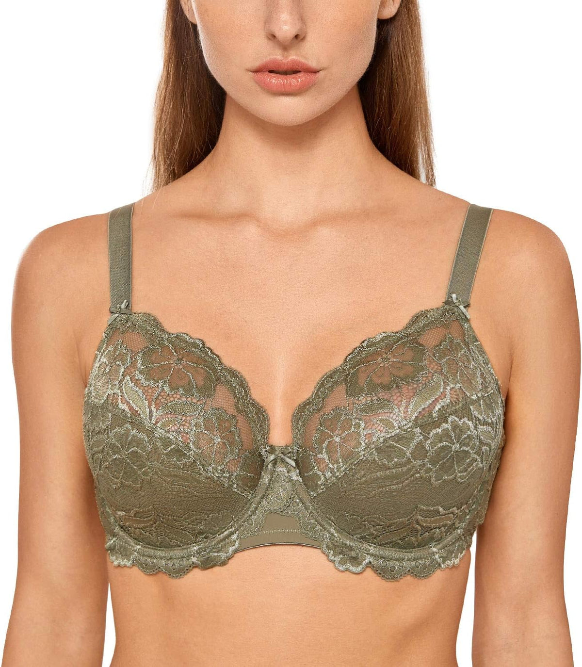 Full Coverage Bra - Lace Underwire Unlined Bra Up to J Cup