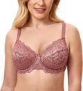 Full Coverage Bra - Lace Underwire Unlined Bra Up to J Cup