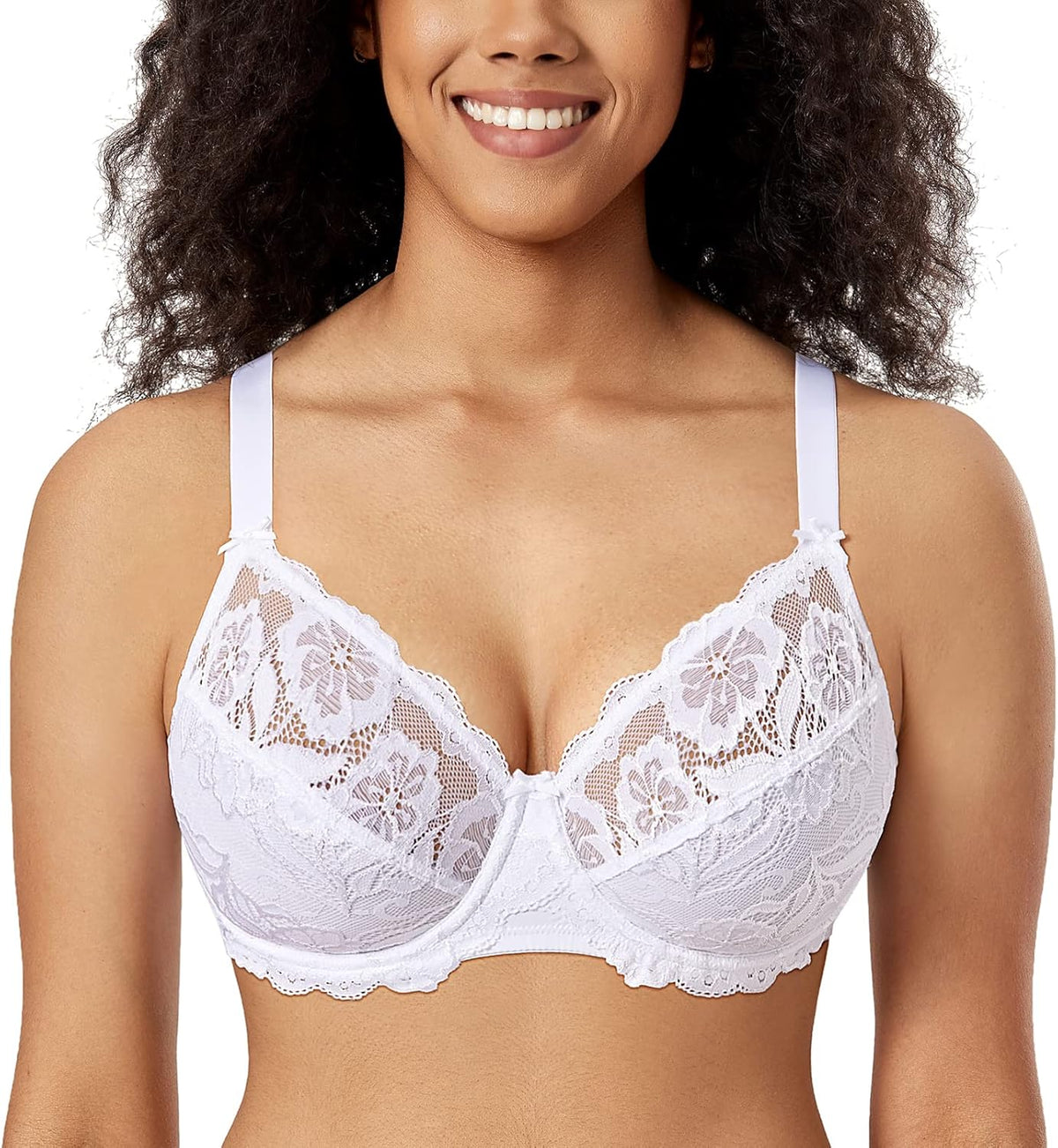 Full Coverage Bra - Lace Underwire Unlined Bra Up to J Cup