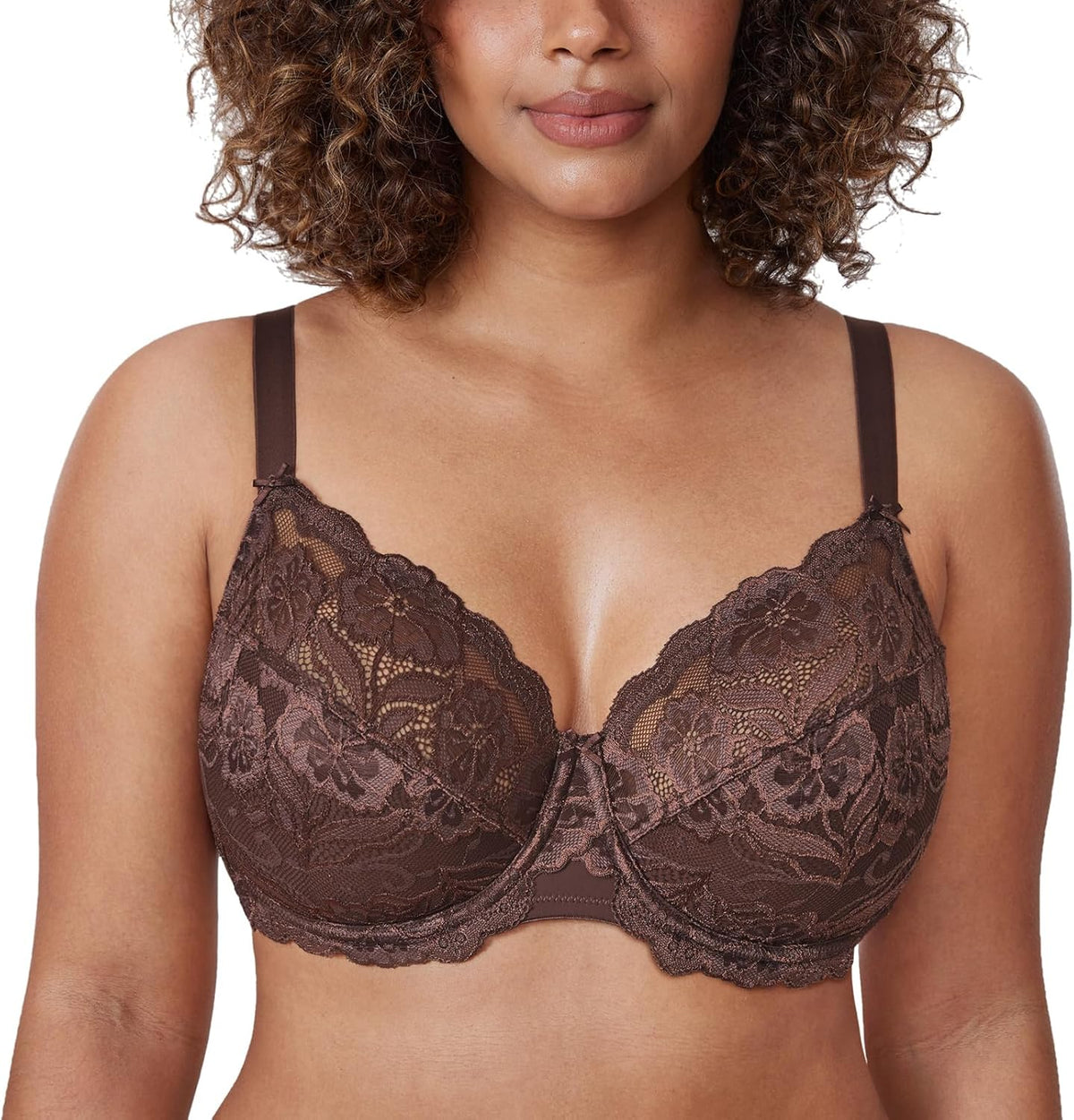 Full Coverage Bra - Lace Underwire Unlined Bra Up to J Cup