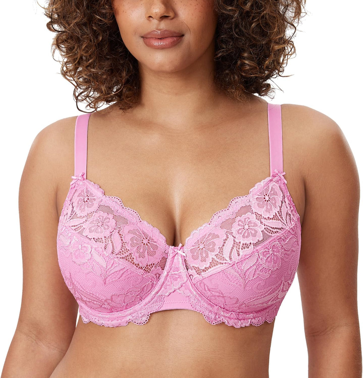 Full Coverage Bra - Lace Underwire Unlined Bra Up to J Cup