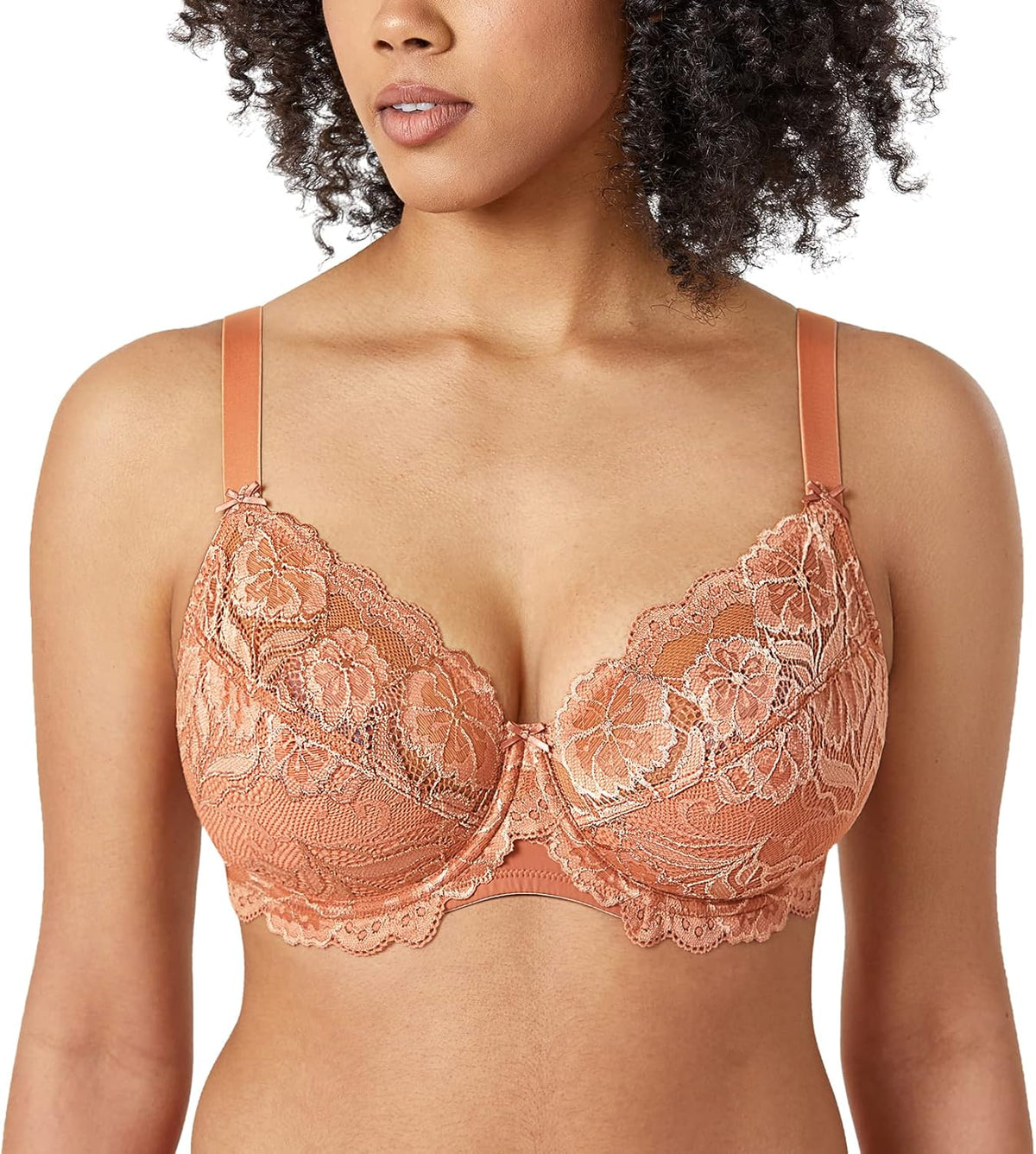 Full Coverage Bra - Lace Underwire Unlined Bra Up to J Cup