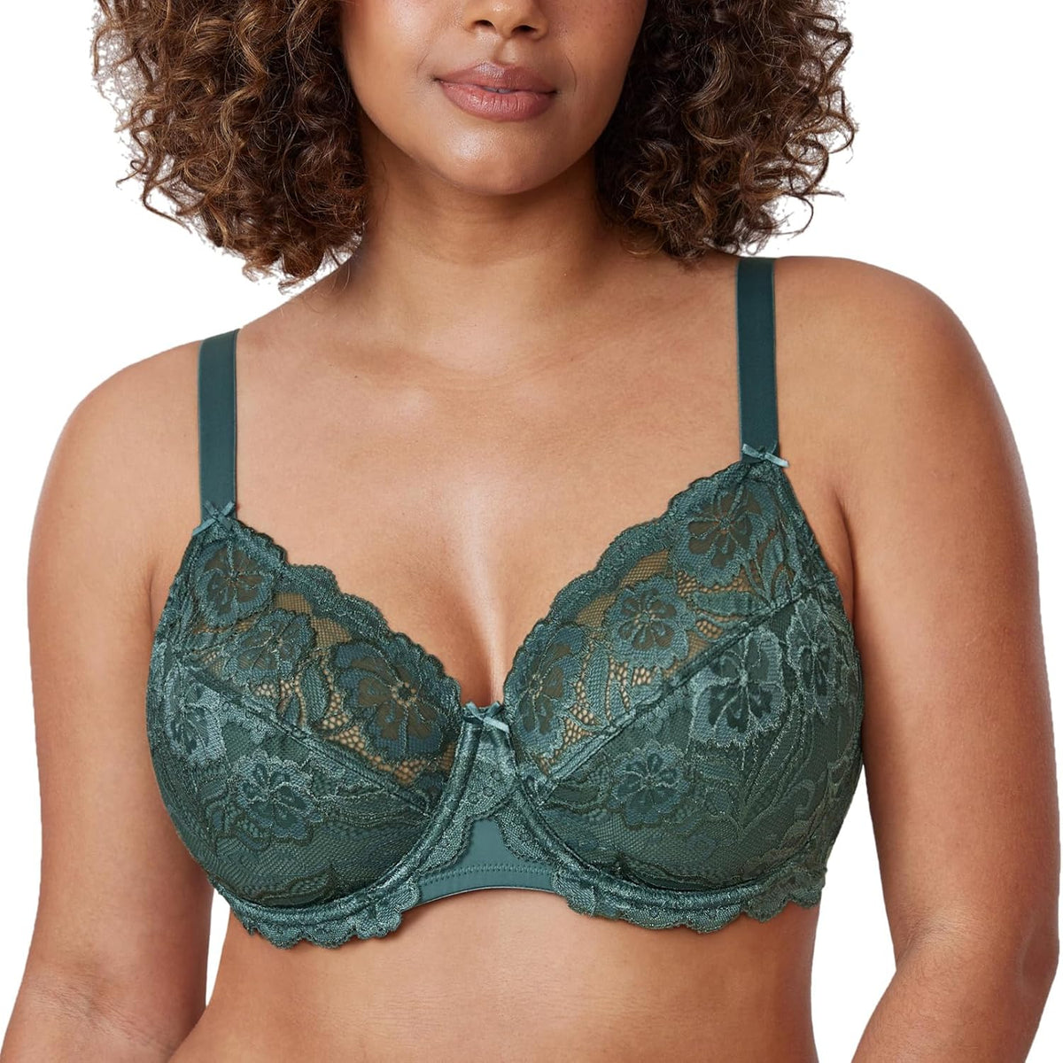 Full Coverage Bra - Lace Underwire Unlined Bra Up to J Cup