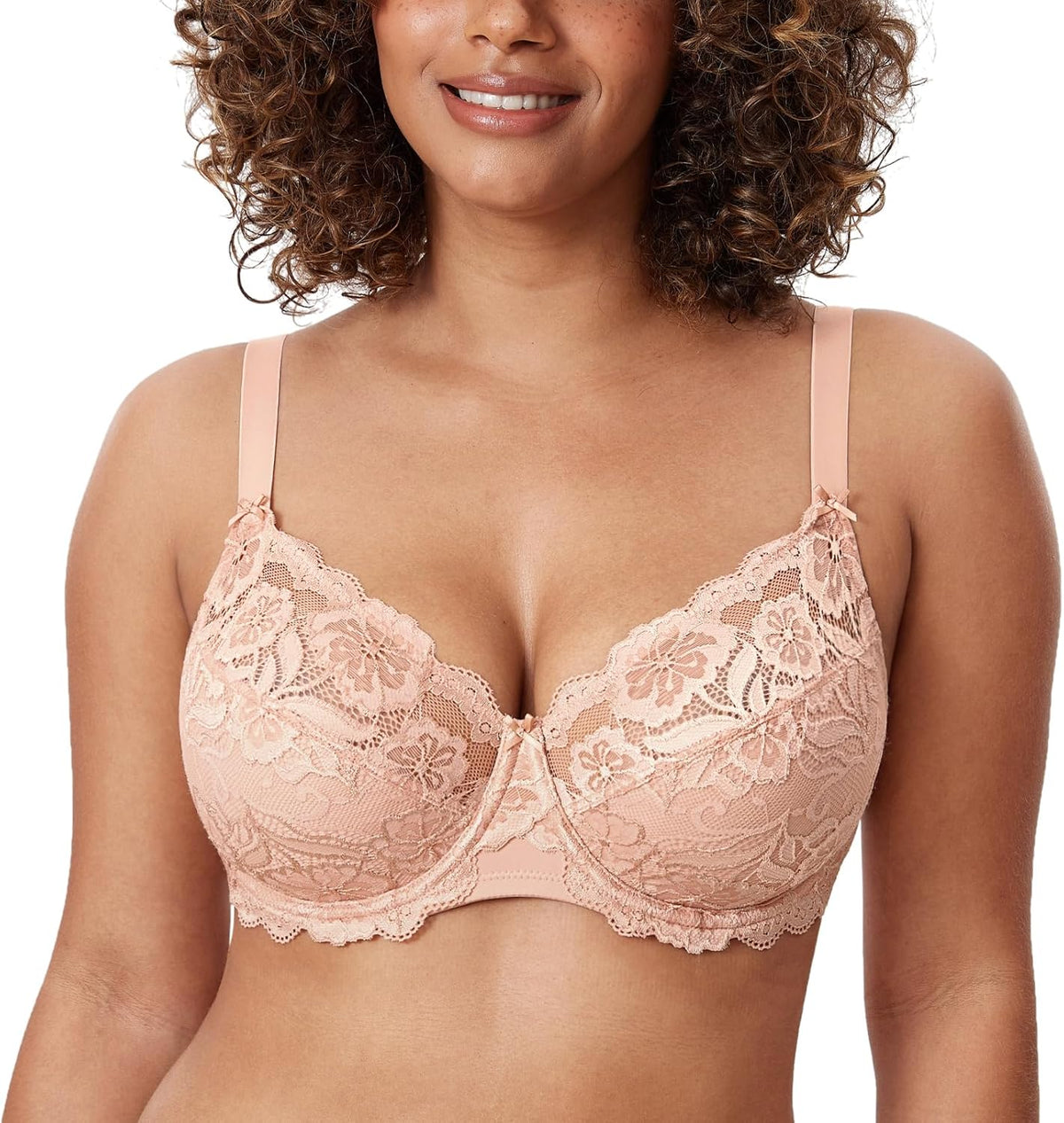 Full Coverage Bra - Lace Underwire Unlined Bra Up to J Cup