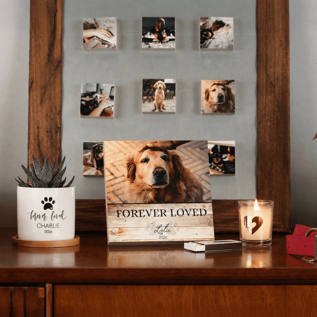 Custom Dog Memorial Photo Block