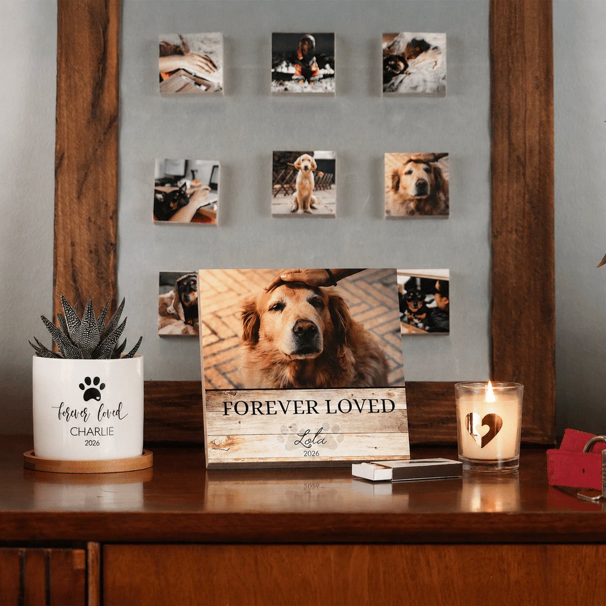 Custom Dog Memorial Photo Block