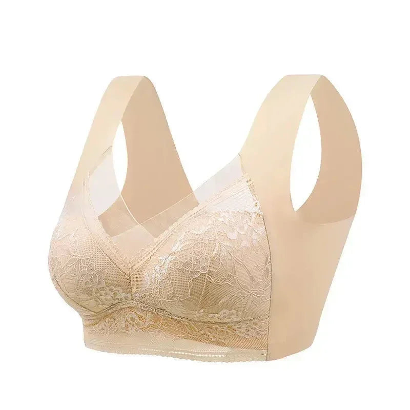 L-6L Women Large Bra Push Up Ice Silk Seamless upper Bralette Lace Wireless Summer Bras Top Lingerie Underwear 15019