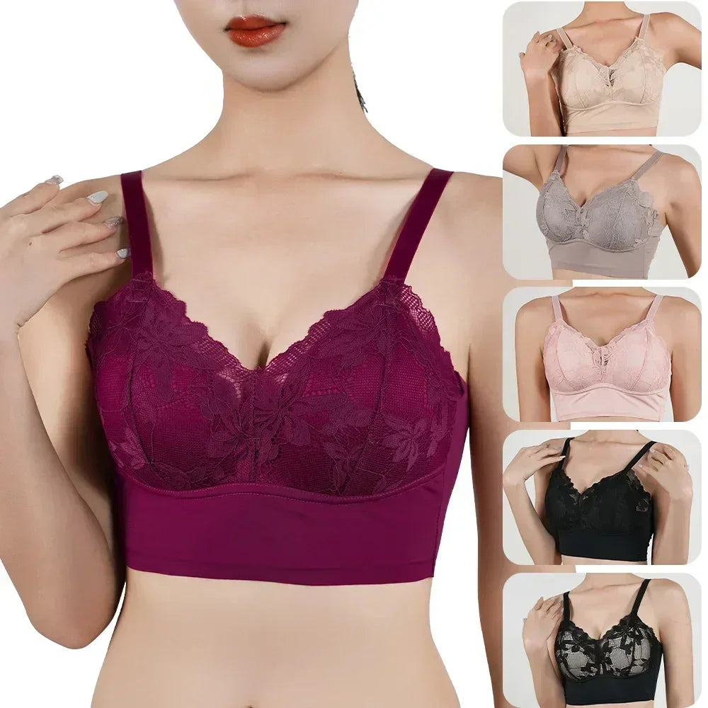 Full-Cup Adjustable Lace Wireless Bra — B–C Cups