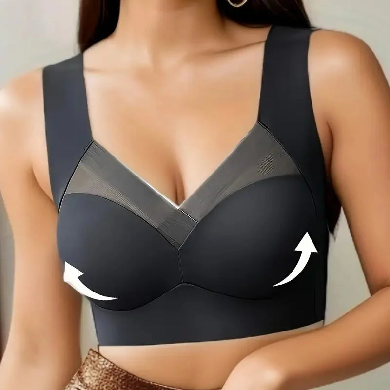 1Pc Women Lace Sport Bras Seamless Bra Bralette Backless Lady Brassiere Vest Female Gathers Shock-Proof Wireless L-3XL