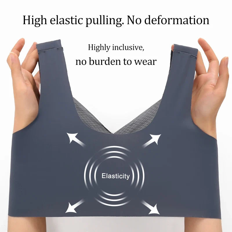 Women Seamless Bras Sexy Patchwork Lace Top Push Up Sports Brassiere Female Backless Fitness Sleep Vest Bralette New
