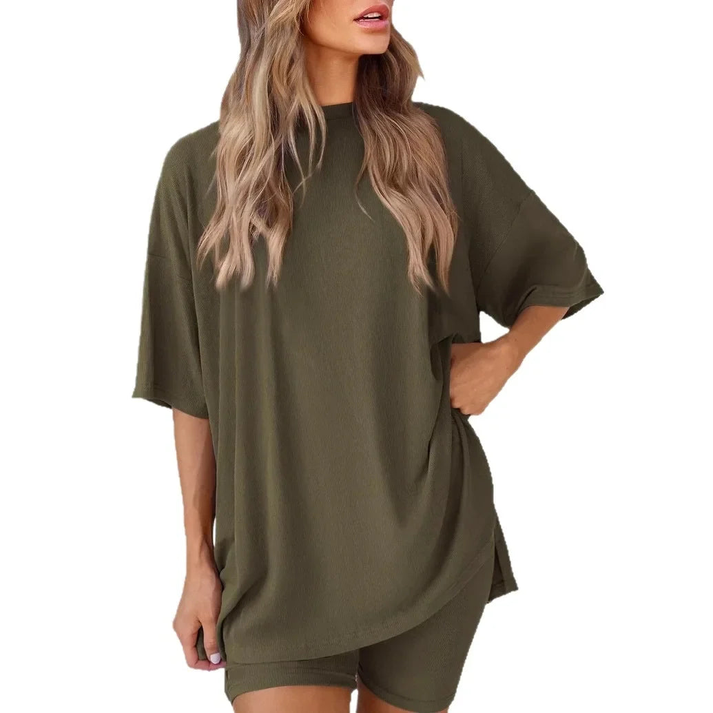 3XL Sleepwear Summer New Fashion Casual Loose Women Pajama Set Pijamas Feminino Women Pajamas Set Pijamas De Mujer
