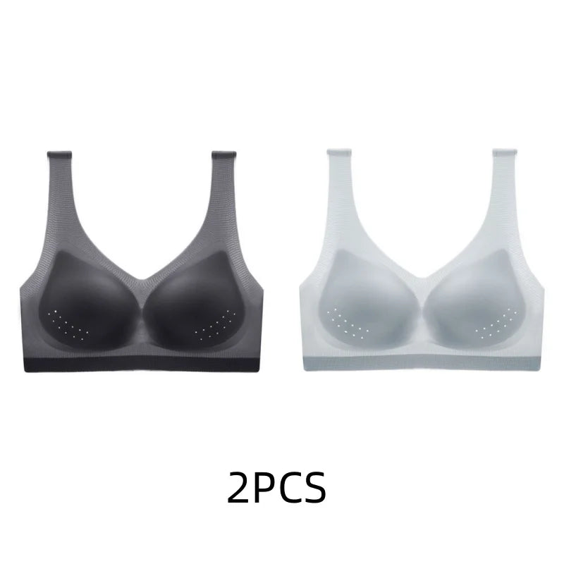2PCS sexy bra lingerie 4XL Seamless Bralette Wire Free Bras For Women Underwear Lingerie Sleep Brassiere Breathable