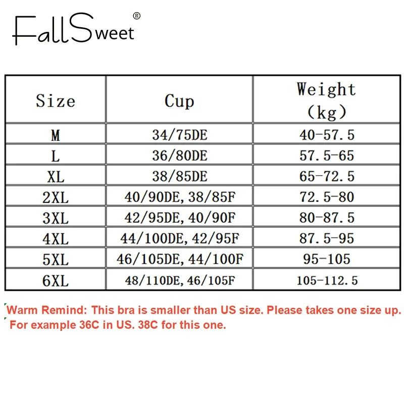 FallSweet Push UP Bra for Women Seamless Bras Thin Cup Wireless Bralette Sexy Brassiere Femme M-6XL