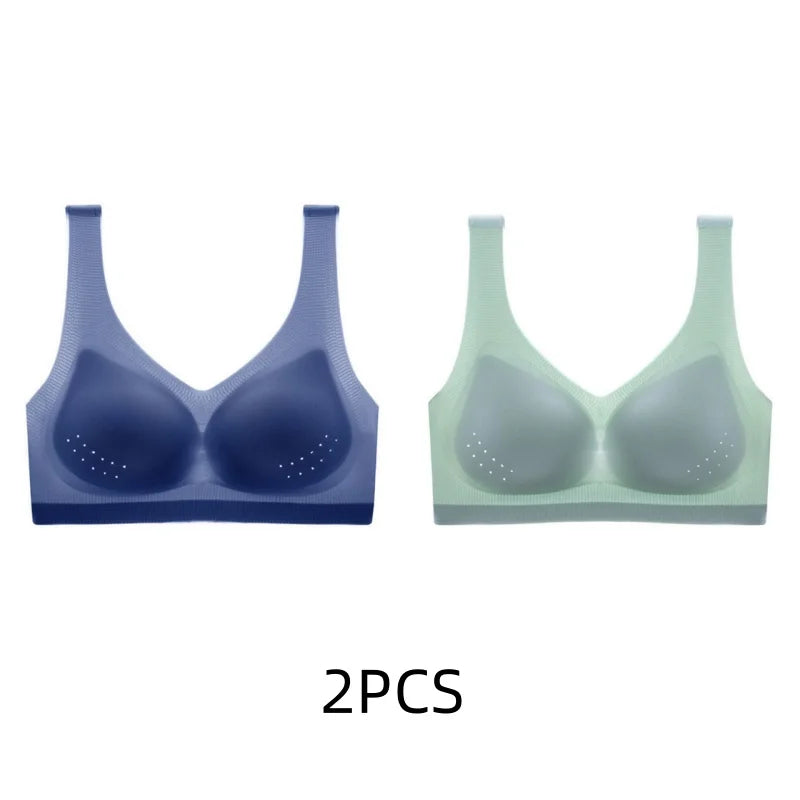 2PCS sexy bra lingerie 4XL Seamless Bralette Wire Free Bras For Women Underwear Lingerie Sleep Brassiere Breathable