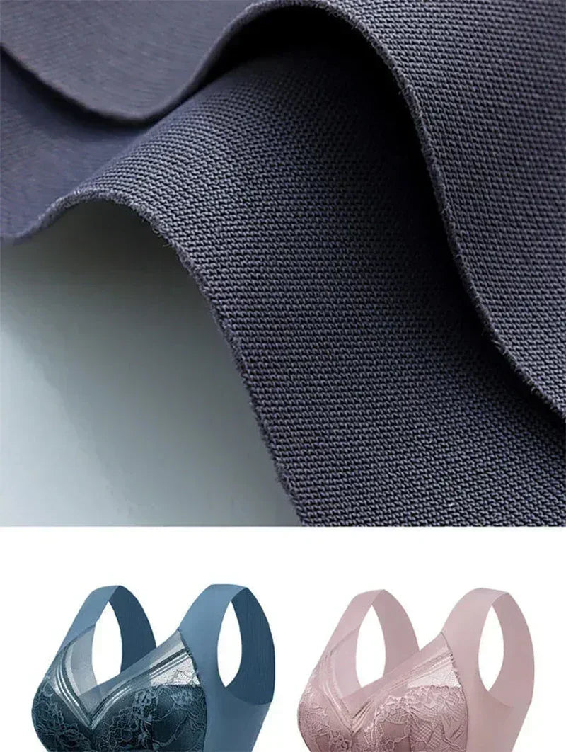 L-6L Women Large Bra Push Up Ice Silk Seamless upper Bralette Lace Wireless Summer Bras Top Lingerie Underwear 15019