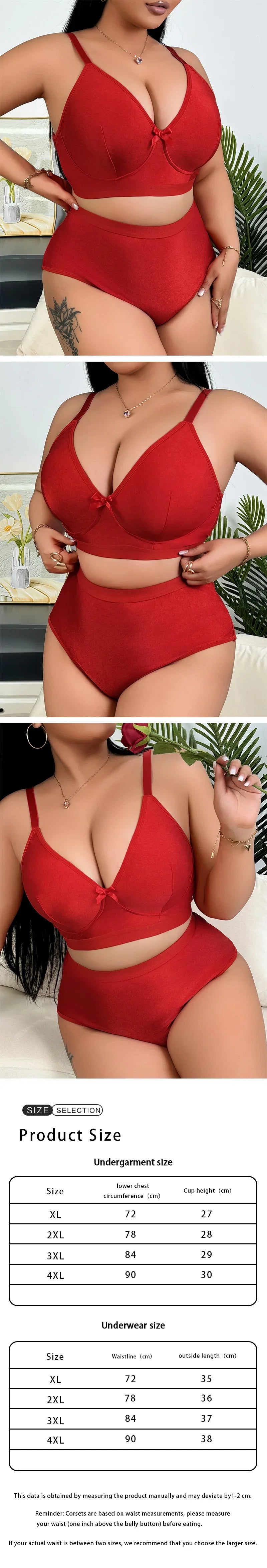 French Lingerie Set, Breathable Seamless Wireless Full Bust Support Bra