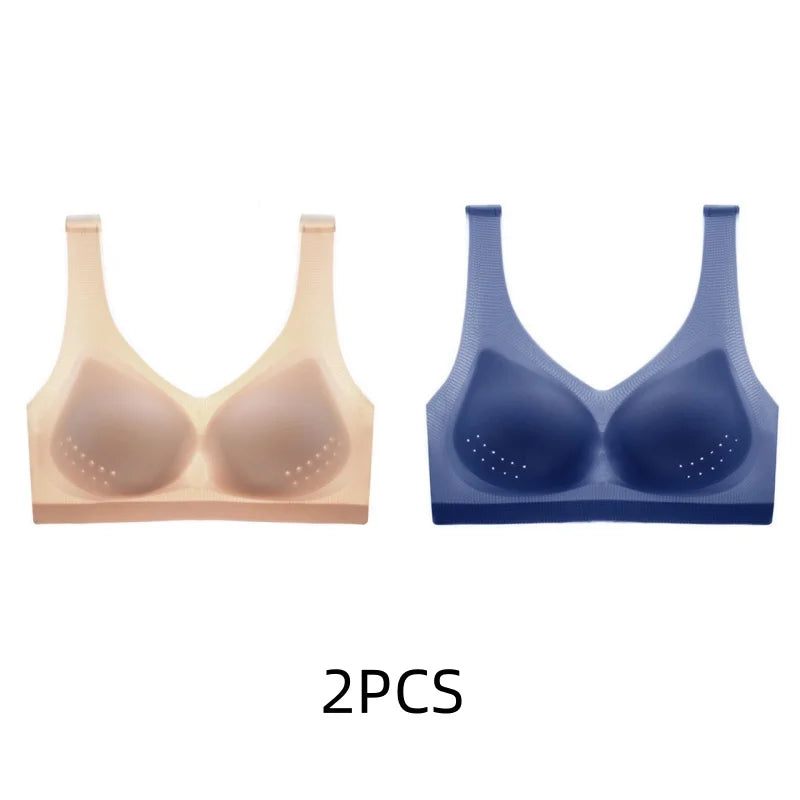 2PCS sexy bra lingerie 4XL Seamless Bralette Wire Free Bras For Women Underwear Lingerie Sleep Brassiere Breathable