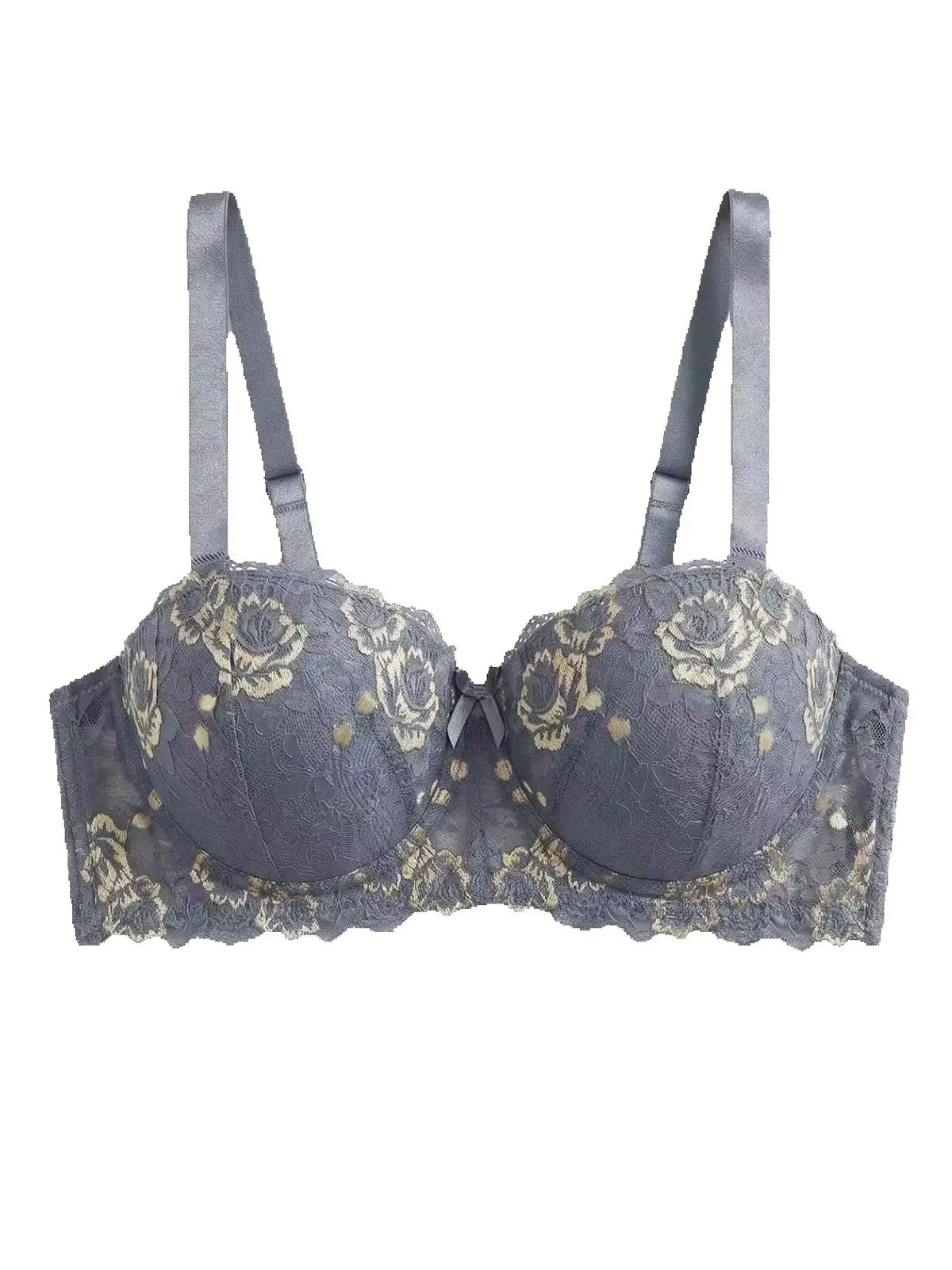 Floral Women Bra Lace & Embroidery Push up Bra Comfort Thin Cup Underwire Support Lingerie Bra