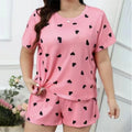 Silk Pajamas Ladies Set T-Shirt Shorts 5xl Home Wear Women Sleepwear Fashion Soft Cartoon Casual Star Moon Nightwear