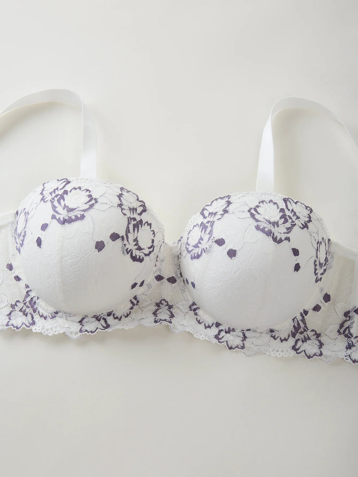 Floral Women Bra Lace & Embroidery Push up Bra Comfort Thin Cup Underwire Support Lingerie Bra
