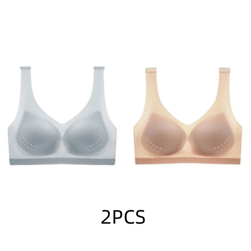 2PCS sexy bra lingerie 4XL Seamless Bralette Wire Free Bras For Women Underwear Lingerie Sleep Brassiere Breathable