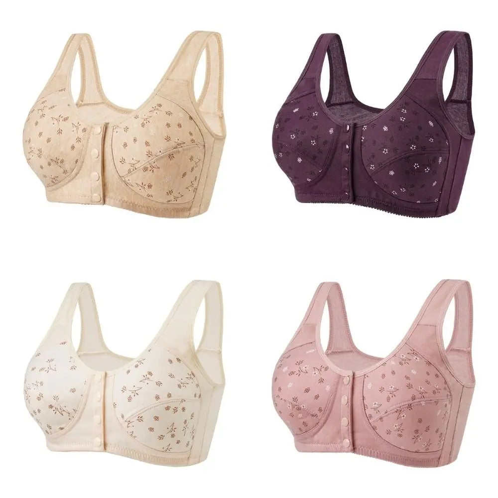 Daisy Cotton Front-Closure Wireless Bra