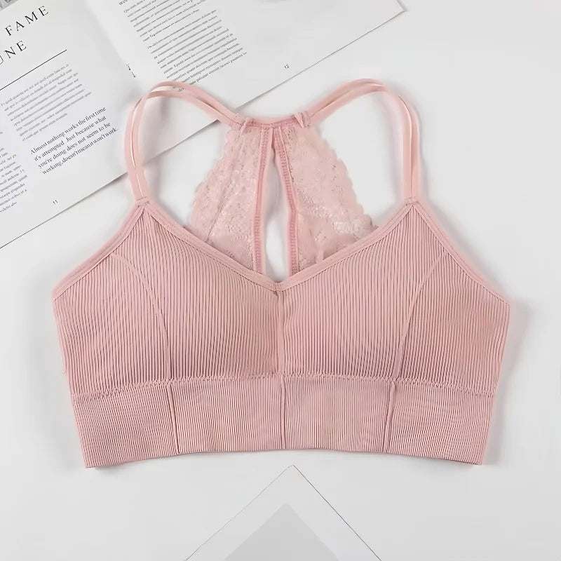 Women Tank Crop Top Seamless Underwear Lace Cropped Crop Tops Female Intimates Sexy Lingerie Padded Camisole Femme