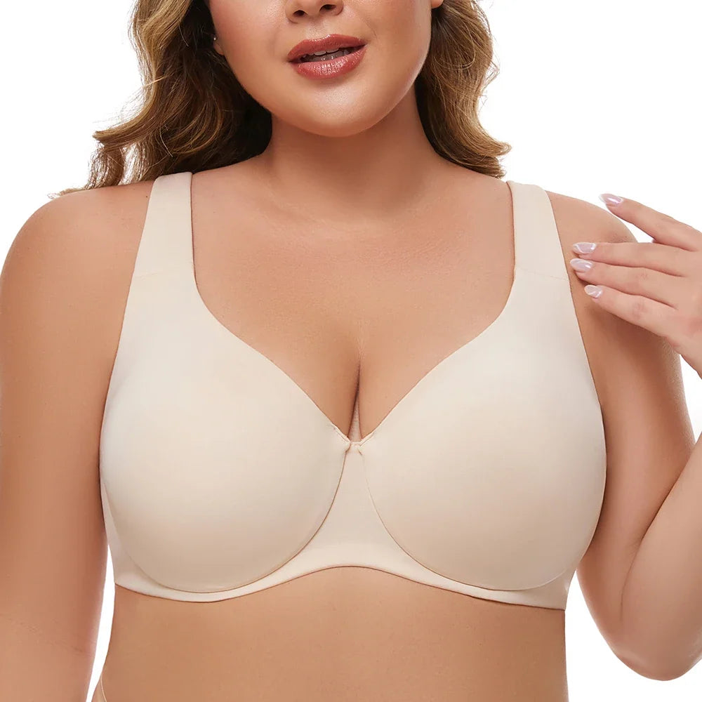 Sheroine Underwire Bra Minimizer, Full Coverage Seamless Unlined Bras for Women Unpadded Everyday Support Comfort