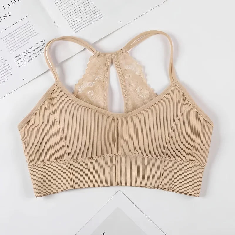 Women Tank Crop Top Seamless Underwear Lace Cropped Crop Tops Female Intimates Sexy Lingerie Padded Camisole Femme