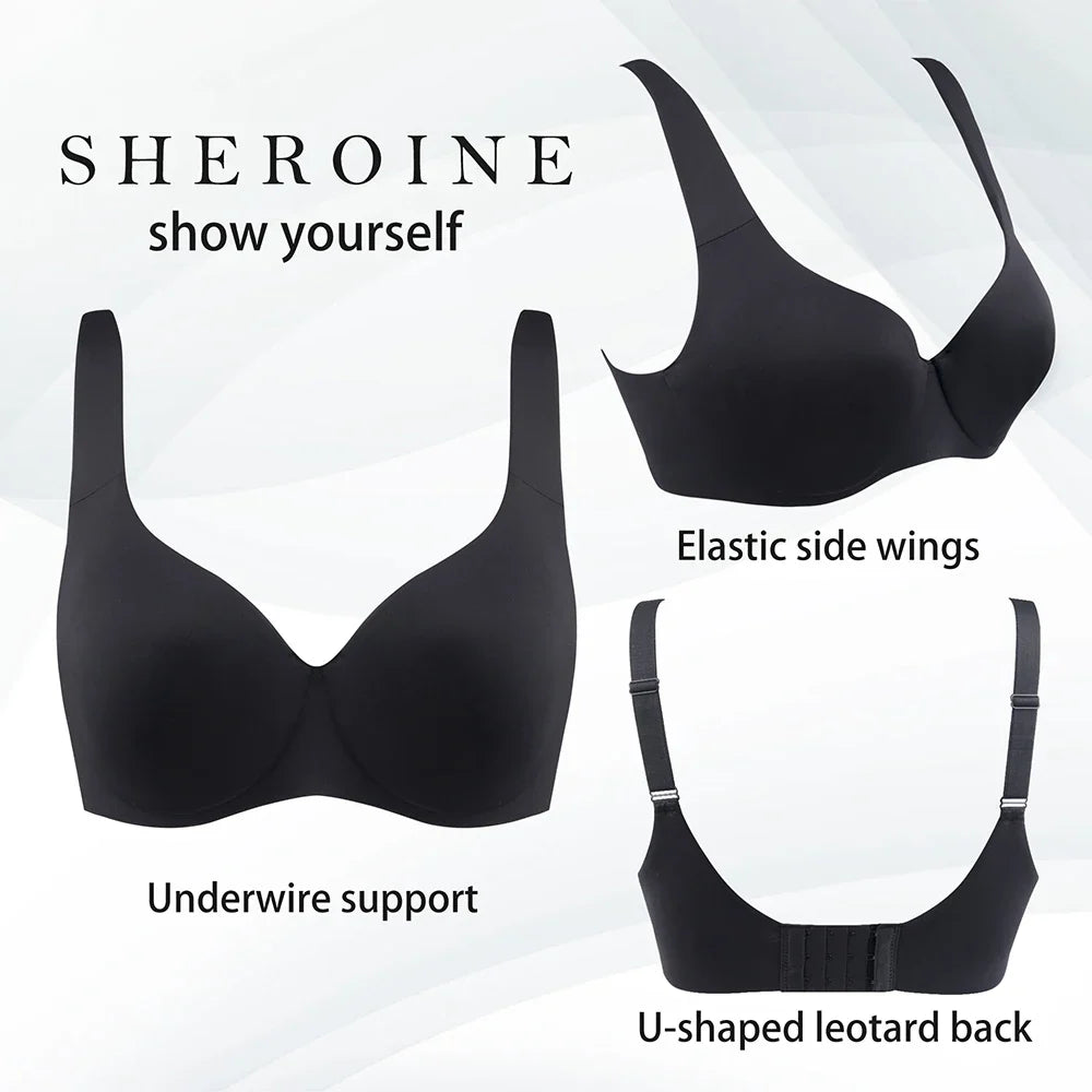 Sheroine Underwire Bra Minimizer, Full Coverage Seamless Unlined Bras for Women Unpadded Everyday Support Comfort