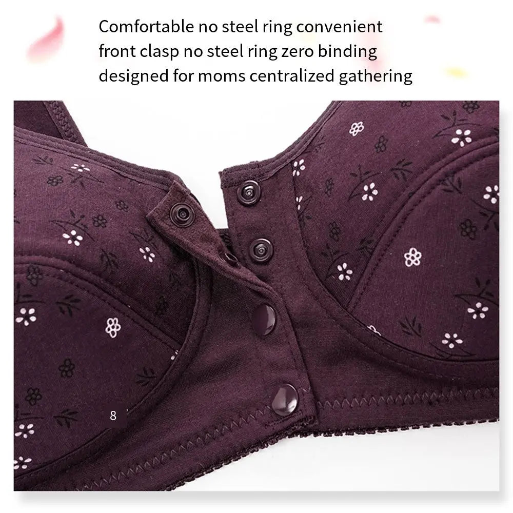 Daisy Cotton Front-Closure Wireless Bra