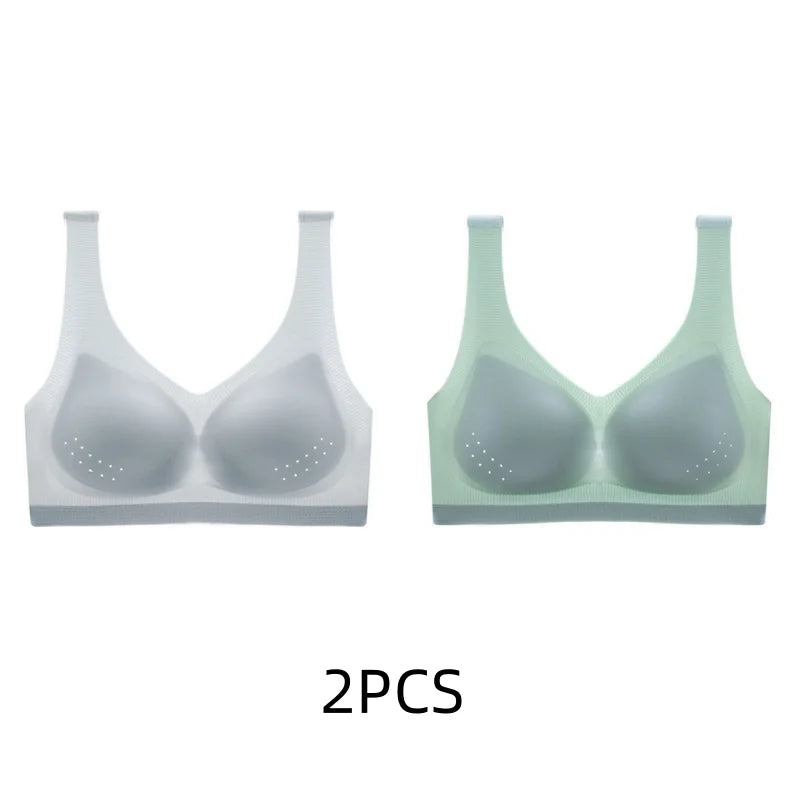 2PCS sexy bra lingerie 4XL Seamless Bralette Wire Free Bras For Women Underwear Lingerie Sleep Brassiere Breathable