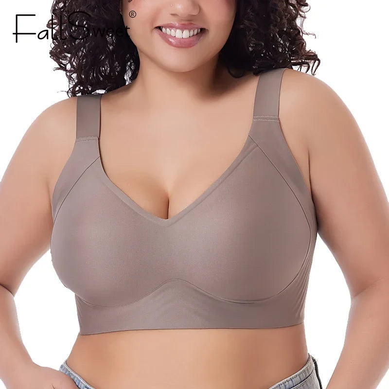 FallSweet Push UP Bra for Women Seamless Bras Thin Cup Wireless Bralette Sexy Brassiere Femme M-6XL