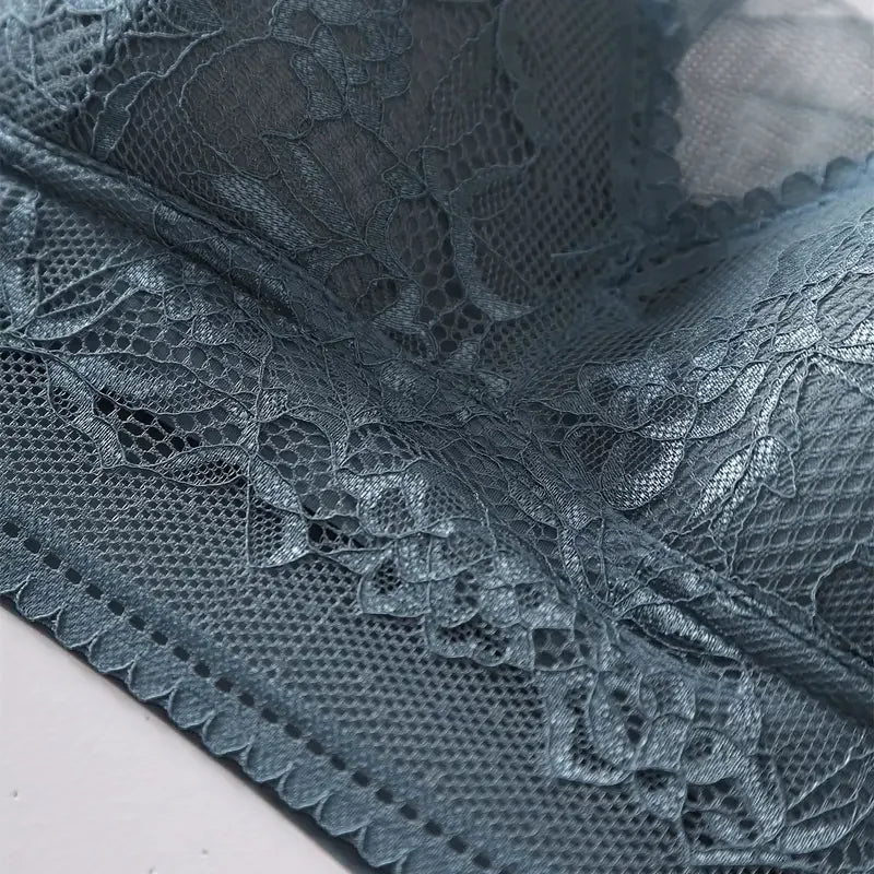 L-5XL Contrast Lace Wireless Bras For Womens Lingerie Top Female Lace Bra Underwire Brassiere Perspective Sexy Bras