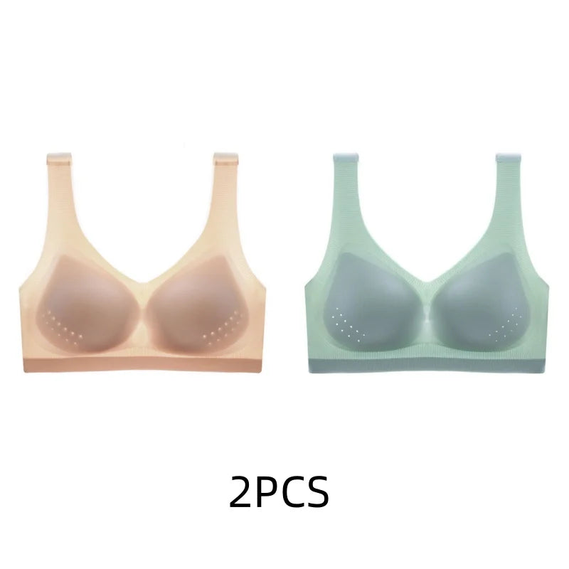 2PCS sexy bra lingerie 4XL Seamless Bralette Wire Free Bras For Women Underwear Lingerie Sleep Brassiere Breathable