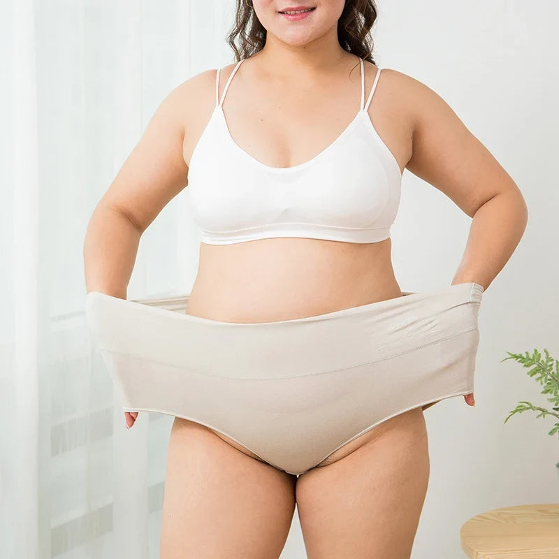 M-5XL 4Pcs/Set High Waist Cotton Panties Women Body Shaper Underwear Soft Print Girls Briefs Slimming Female Lingerie