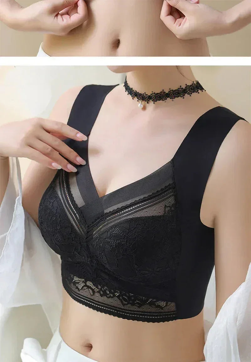 L-6L Women Large Bra Push Up Ice Silk Seamless upper Bralette Lace Wireless Summer Bras Top Lingerie Underwear 15019