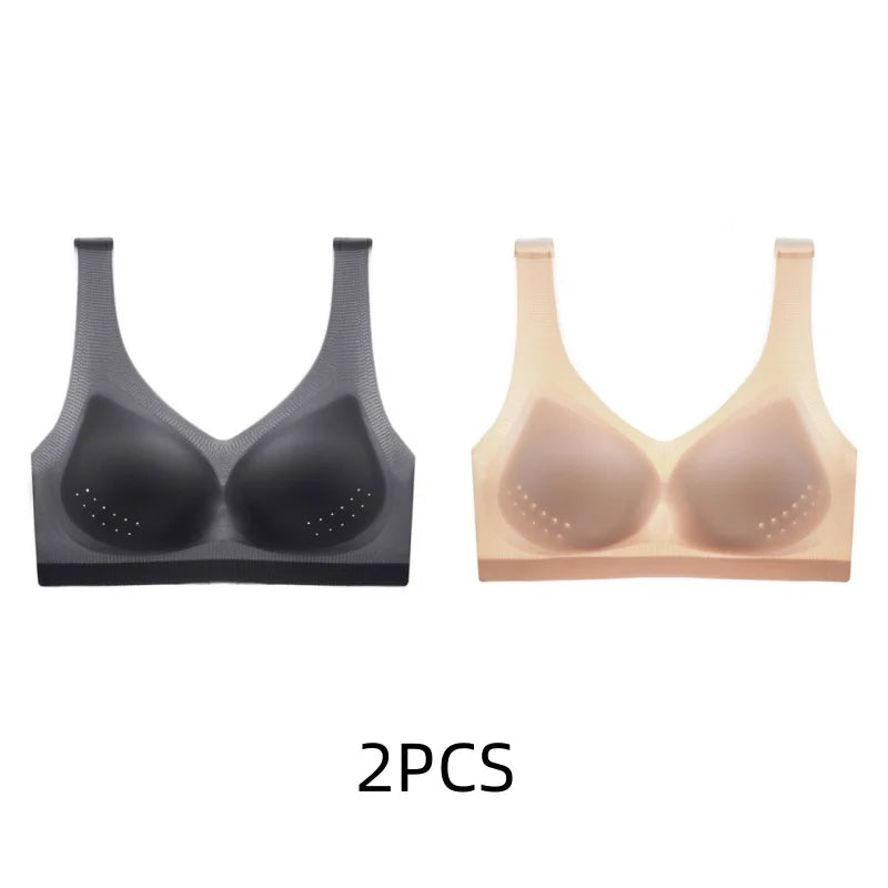 2PCS sexy bra lingerie 4XL Seamless Bralette Wire Free Bras For Women Underwear Lingerie Sleep Brassiere Breathable