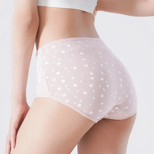 4Pcs Women's Panties High Waist Underwear Fashion Print Girls Briefs Breathable Cotton Panty M-5XL Female Lingerie