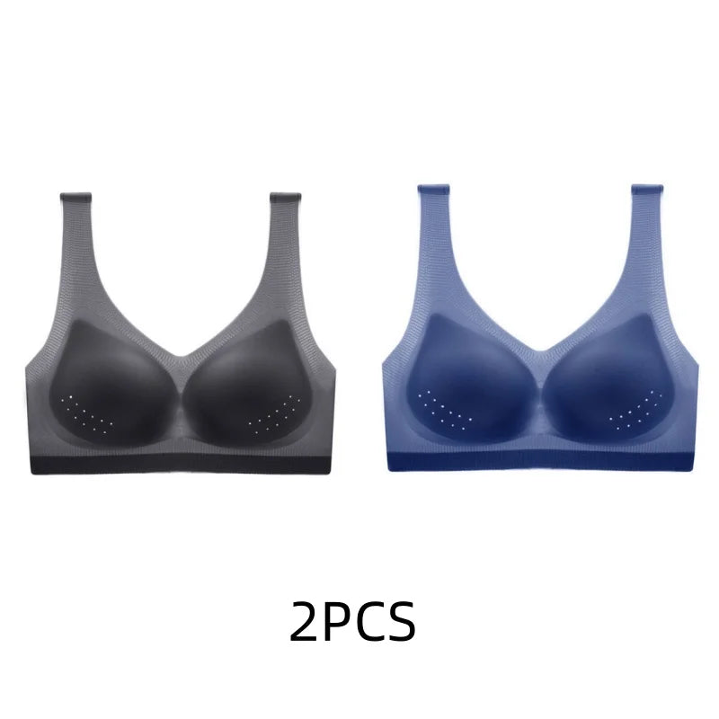 2PCS sexy bra lingerie 4XL Seamless Bralette Wire Free Bras For Women Underwear Lingerie Sleep Brassiere Breathable